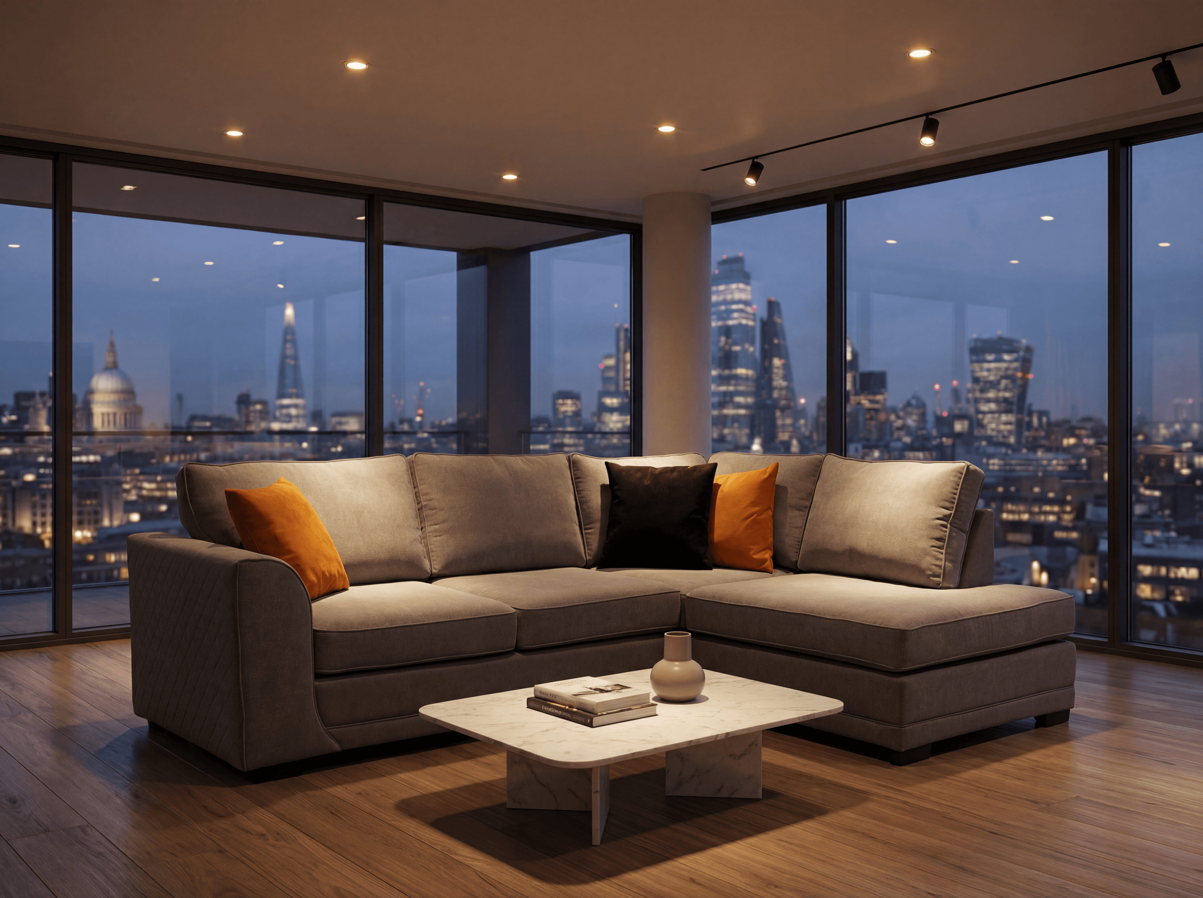 Orka Right Hand Corner Sofa - RHC in a modern setting